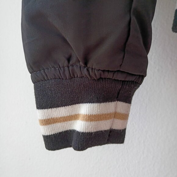 Stradivarius Bomber Jacket Black with Striped Trim | Size S - Picture 2 of 7